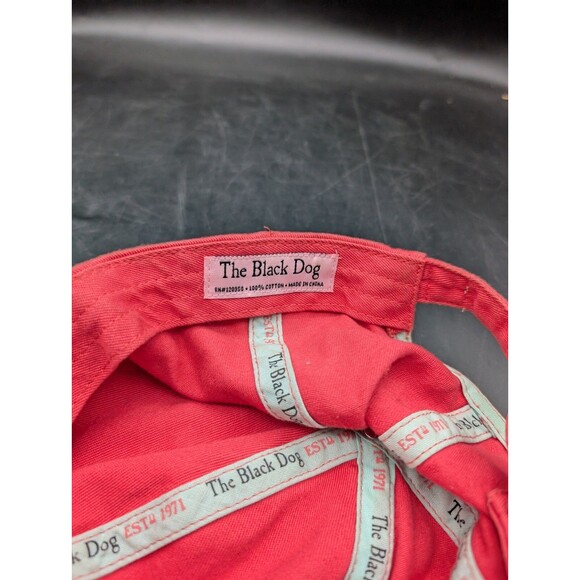 The Black Dog Adult Baseball Hat Cap Cotton Adjustable Strap Coral RARE Dad Hat - Picture 6 of 6